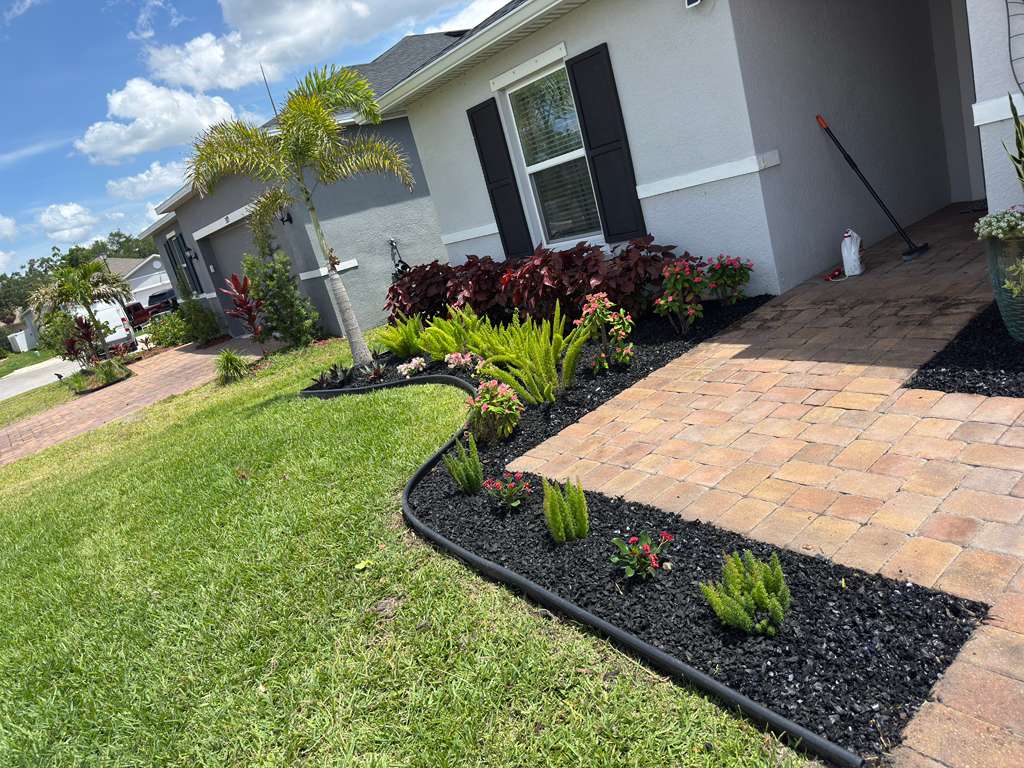 Fresh mulch and landscape design